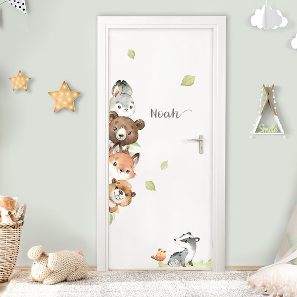 Door stickers forest animals wall stickers for children's rooms wall stickers door stickers baby room wall stickers self-adhesive DL880
