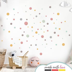 Dots Set 120 Pieces Wall Sticker Circles Children&#39;s Room Wall Stickers Adhesive Dots Red Mint Grey Dots Baby Room Wall Stickers DL887