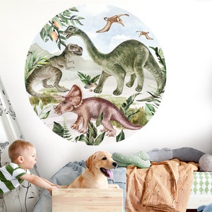 round wall sticker dinosaur wall sticker wall decal nursery boys decoration sticker pterosaur picture sticker t-rex DL557