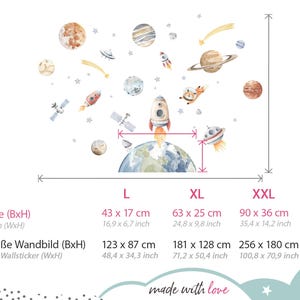 Wall stickers Solar System XXL set Wall decal for children's room Space wall sticker for baby room Planets Stars self-adhesive DL5115 image 2