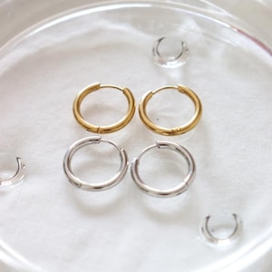 Stainless steel hoop earrings