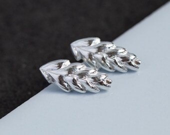Ear of Grain Sterling Silver Studs. Nature Inspired Earrings. Handmade in Latvia