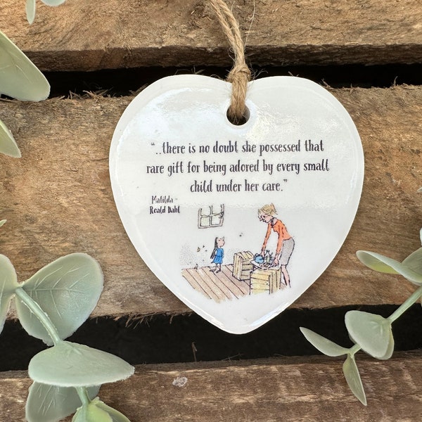 Sweet Matilda Miss Honey ceramic heart quote decoration/ keepsake ornament