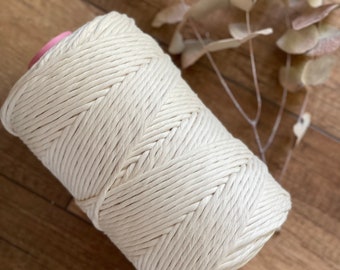 LUXE Beautiful raw Egyptian cotton 5mm macrame string | craft supplies | 200m undyed cord