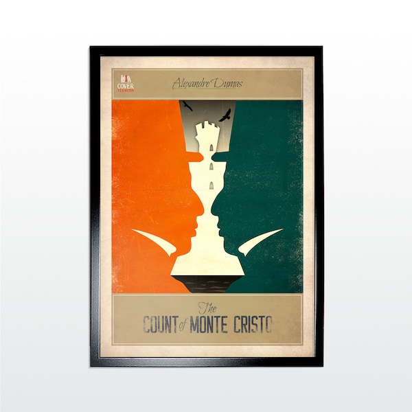 Classic Novels: Count of Monte Cristo. Un-official Vintage-Style Novel Art Print