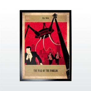 Classic Novels: War of the Worlds. Un-official Vintage-Style Novel Art Print