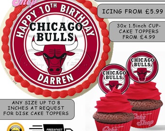 Chicago Bulls Cake Etsy Chicago Bulls Cake Etsy