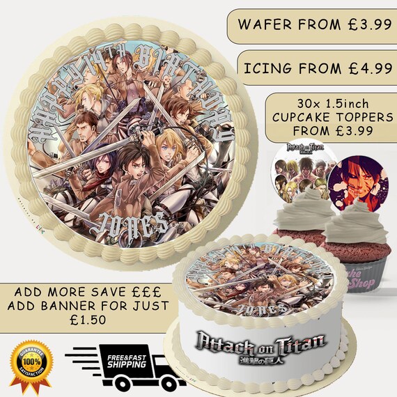 Anime Attack On Titan Manga Themed Personalised Birthday Etsy