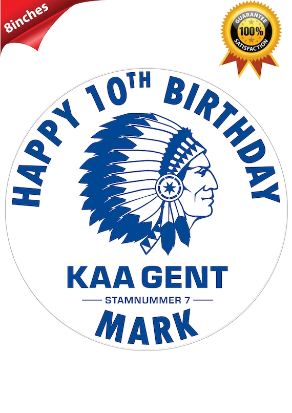 K A A Gent Football Club Crest Logo Themed Personalised Etsy