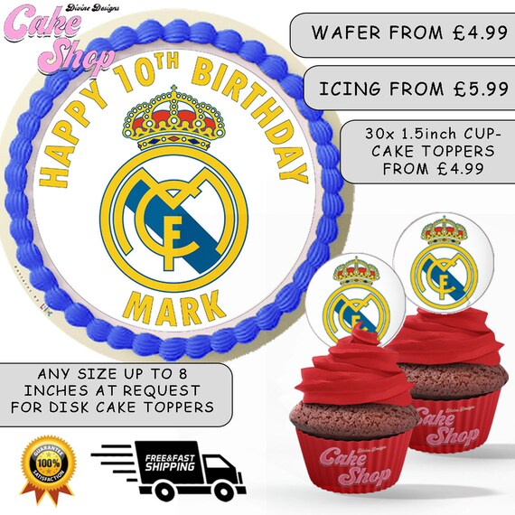 Real Madrid Football Club Crest Logo Theme Anniversaire Etsy Real Madrid Football Club Crest Logo Theme Anniversaire Etsy