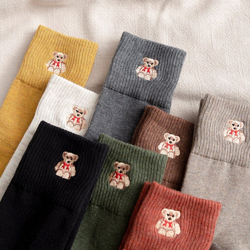 Warm Soft Women's Mr Teddy Bear Socks UK Cute socks Etsy