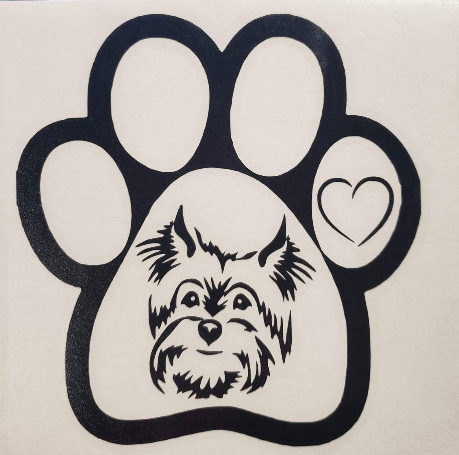 Yorkie paw print custom car decal window sticker vinyl etsy