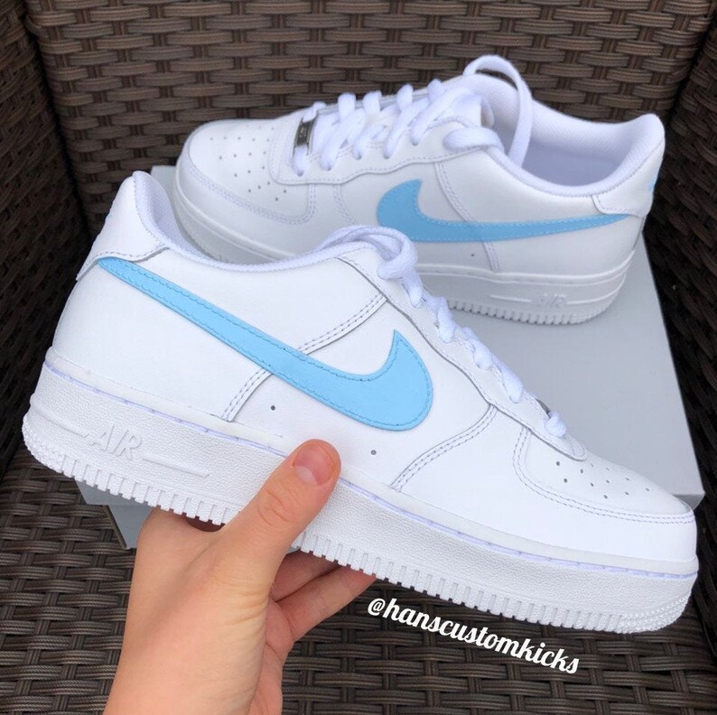 Blue Air force 1 Custom Air Force 1 Custom Trainers Etsy