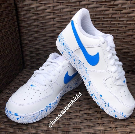Air Force 1 Custom Air Force 1 Blue Splash Custom Air | Etsy Ireland
