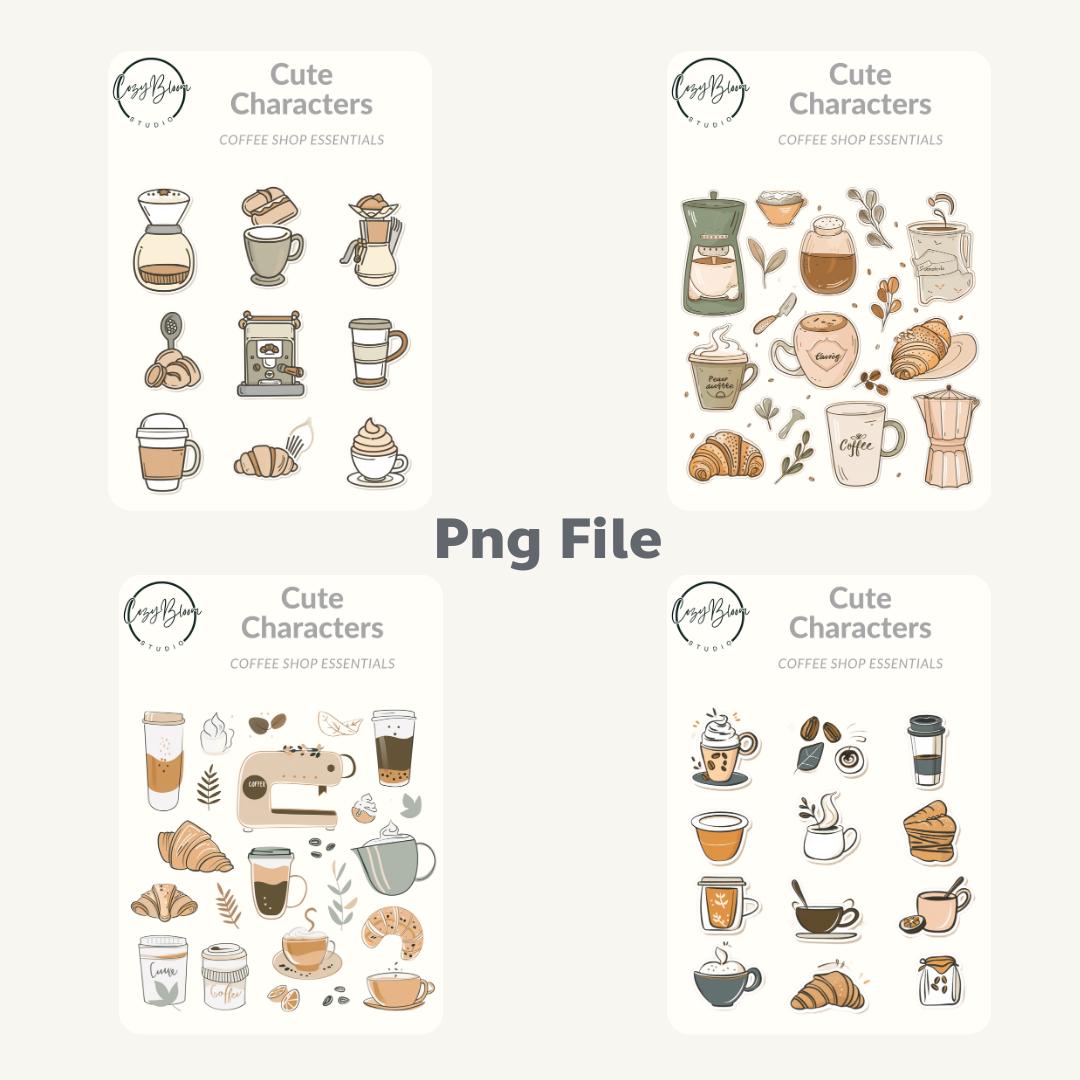 Pastel Coffee Shop Stickers: Cozy Cafe Mega Bundle (digital Goodnotes ...