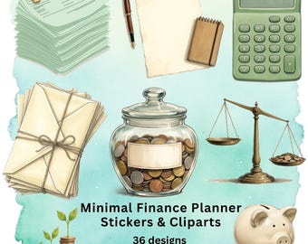 Minimal Finance Planner Stickers & Cliparts
