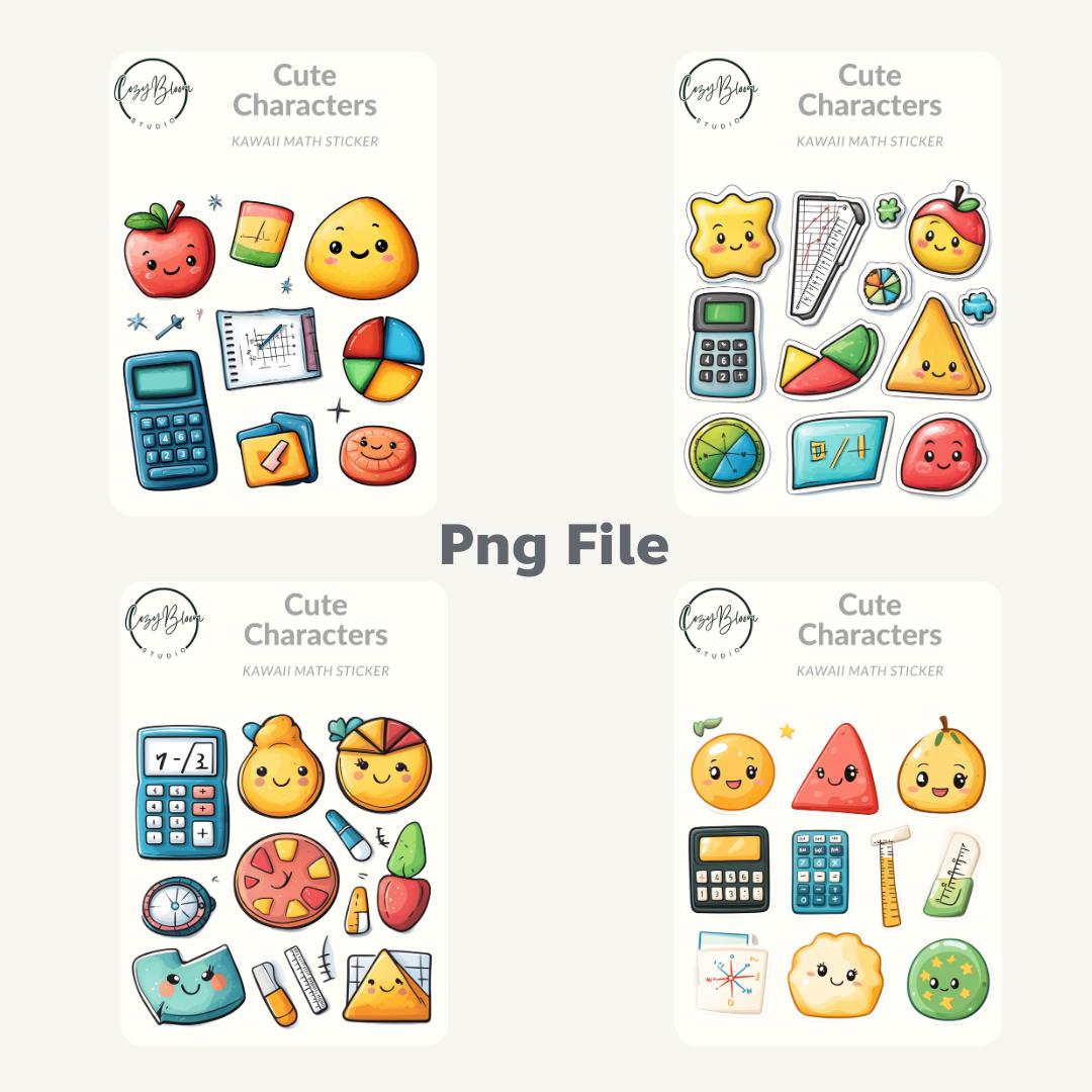 Math is Fun! | Cute Kawaii Math Sticker Set for Kids | Digital Download ...