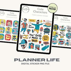 Funny Father’s Day Pun Stickers – Cute Printable Dad Jokes & Sayings | Fun Cartoon Style | Instant Download