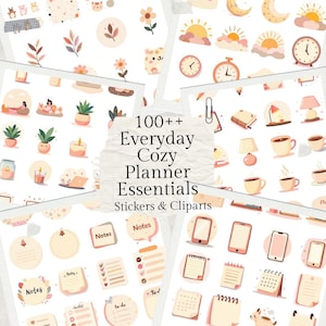 Vardagsmysiga Planer Essentials – Pastell Minimal Digital Stickers & Clipart