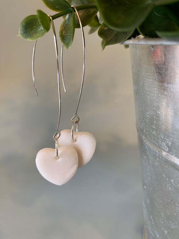 Mother of Pearl Polymer Clay Dangle Earrings Etsy