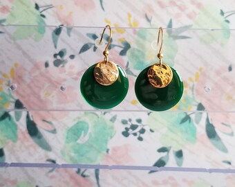 boucles d'oreilles vert sapin