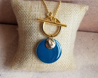 golden duck blue necklace
