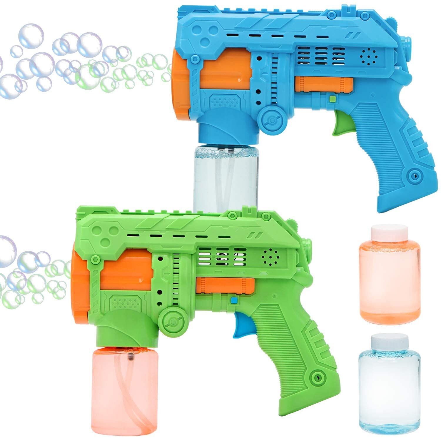2 Bubble Guns with 2 Bottles Bubble Refill Solution for Kids Etsy