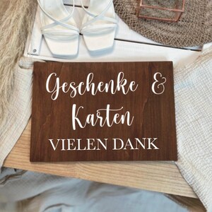 Holzschild, Geschenke & Karten Vielen Dank, Hochzeitsdeko, Boho, rustikal
