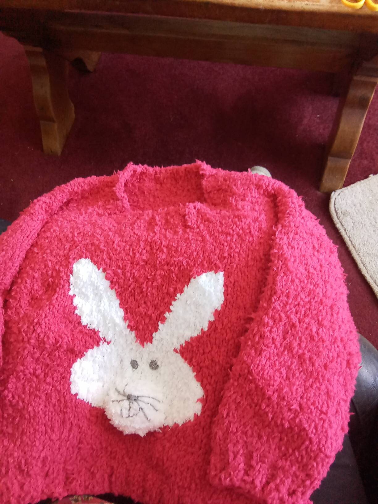 Hand knitted jumper with rabbit Etsy
