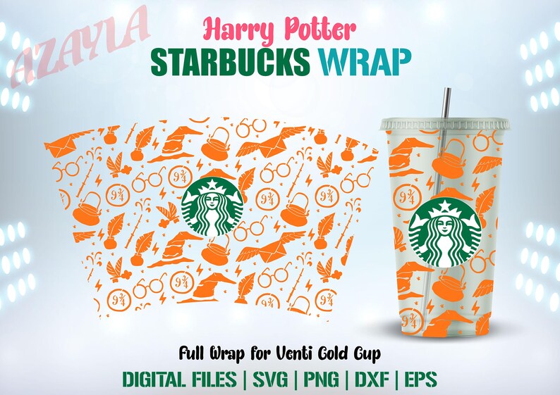 Download Full Wrap Harry Potter Themed for Starbucks 24oz Venti ...