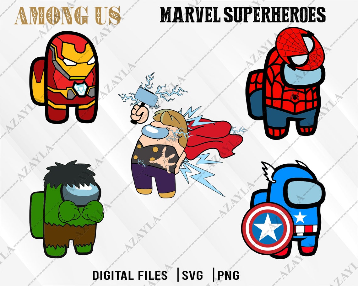 Among Us Marvel Superheroes Bundle SVG / Among Us Marver | Etsy