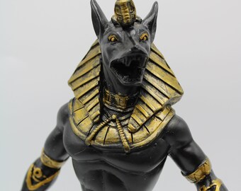 Egyptian God Anubis Statue Deity Jackal Figurine 11" Height Black Finish Statue