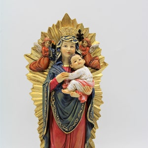Estatua católica de Nuestra Señora del Perpetuo Socorro Figura de la Virgen Católica pintada a mano nueva
