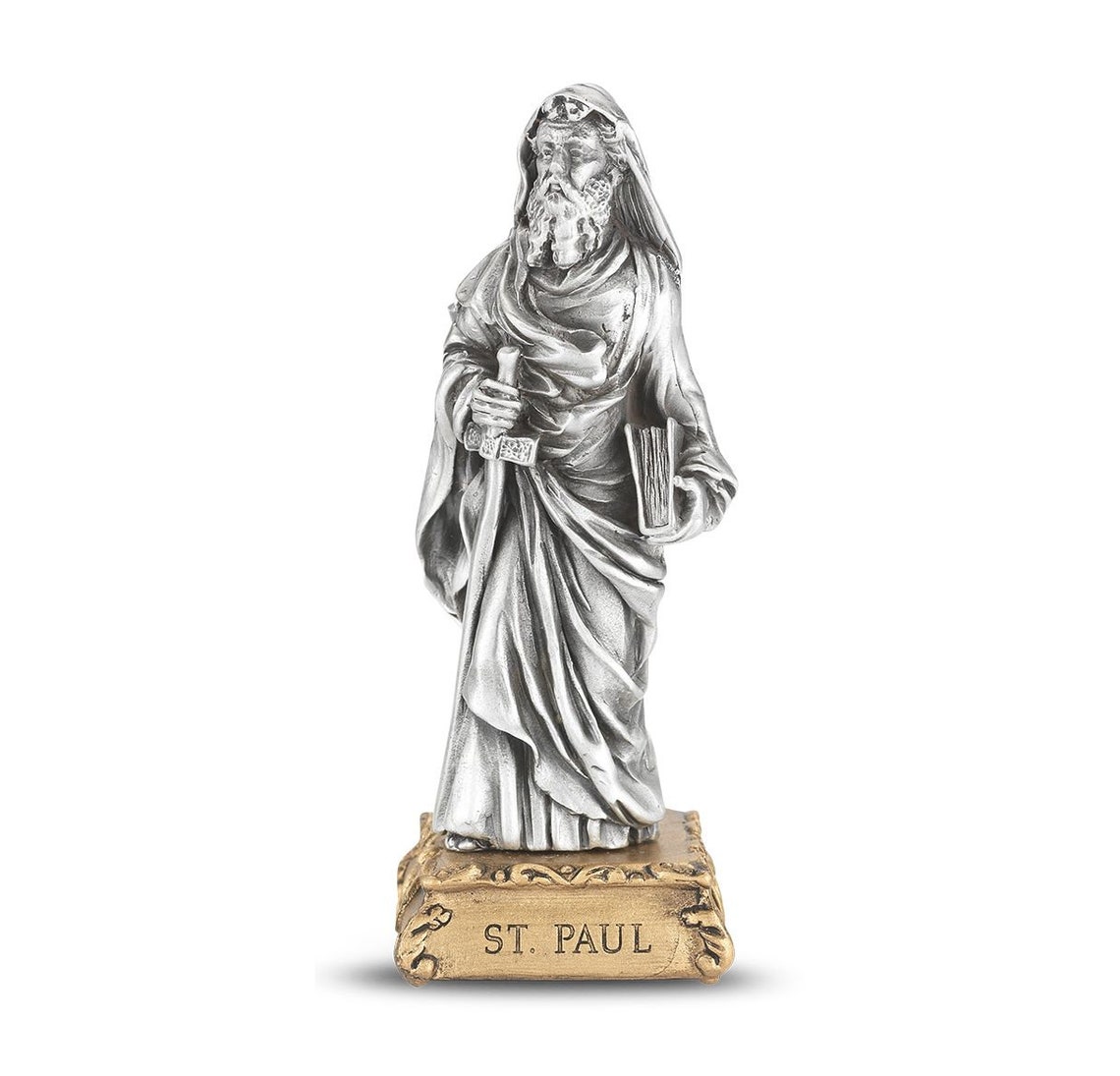 Catholic Saint Paul 4 1/2 Pewter Statue Gift Boxed Etsy