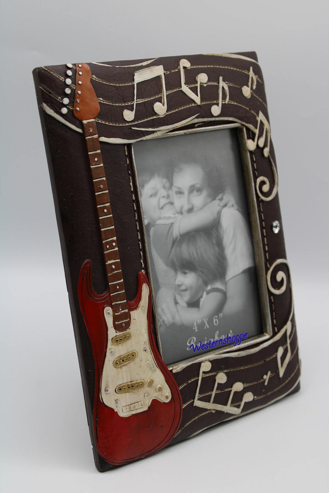 Guitar Music Picture Frame 4 X 6 Wonderful Detail Hand Etsy