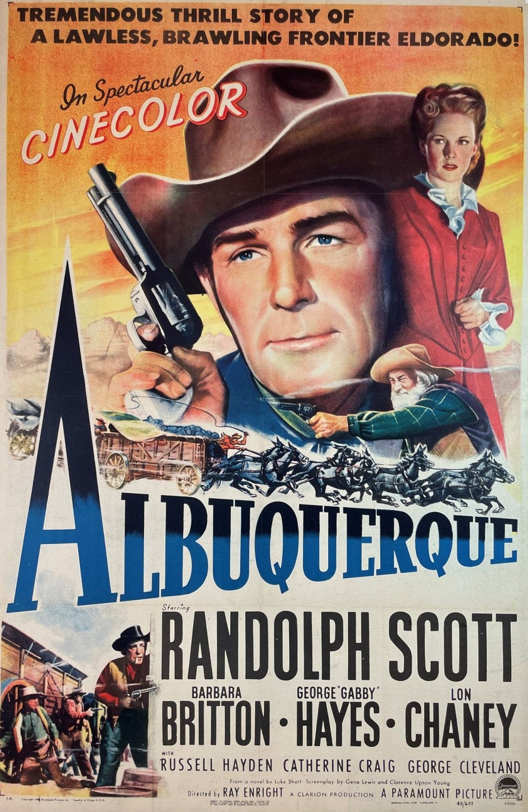 Randolph Scott Albuquerque Movie Poster Framing Print Vintage Western