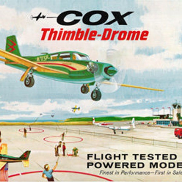 Vintage Cox Model Cars Planes Toy Reproduction Framing Print Vintage Advertising Wall Decor