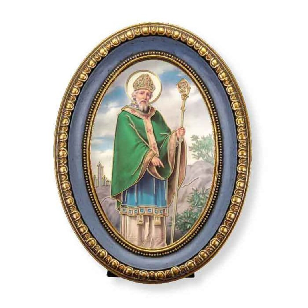 St. Patrick Print in Oval Gold-leaf Frame 5.5x7 - Etsy