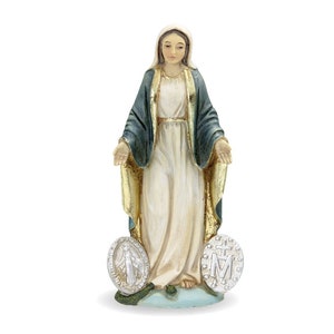 Nuestra Señora de la Medalla Milagrosa Estatua Hermosa Pintada a Mano Santos Católicos Santos Nuevo
