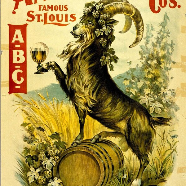 Vintage Bock Beer American Brewing Reproduction Framing Print Advertising Wall Decor