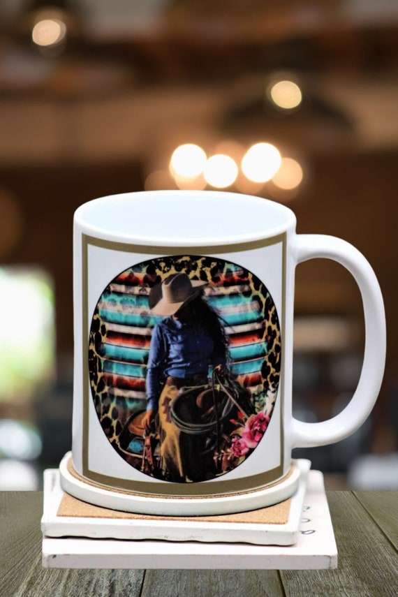 Western Cowgirl Boots Bling Coffee Mug Western Decor 