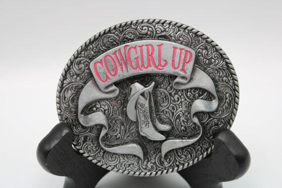 Cowgirl up belt buckle sale