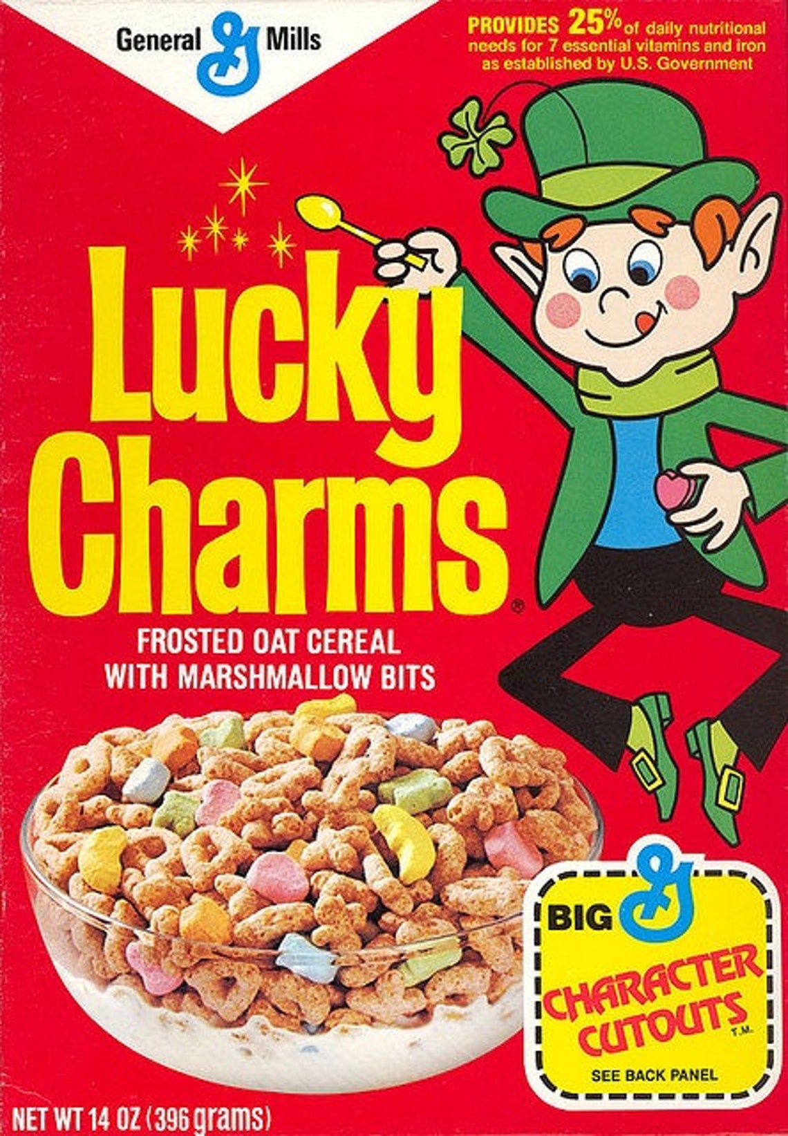Vintage Lucky Charms Cereal Kelloggs Post General Mills Reproduction Framing Print Vintage