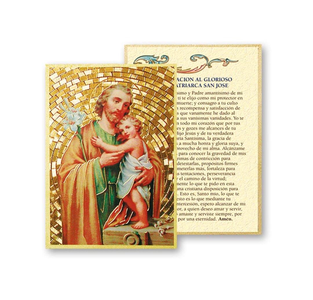 Spanish Saint Joseph Gold Foil Mosaic Plaque 4 X 6 With Prayer - Etsy