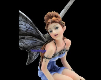Fairy Blue Moonlight Statue Figurine Highly Detailed Hand Painted Fantasy Decor New