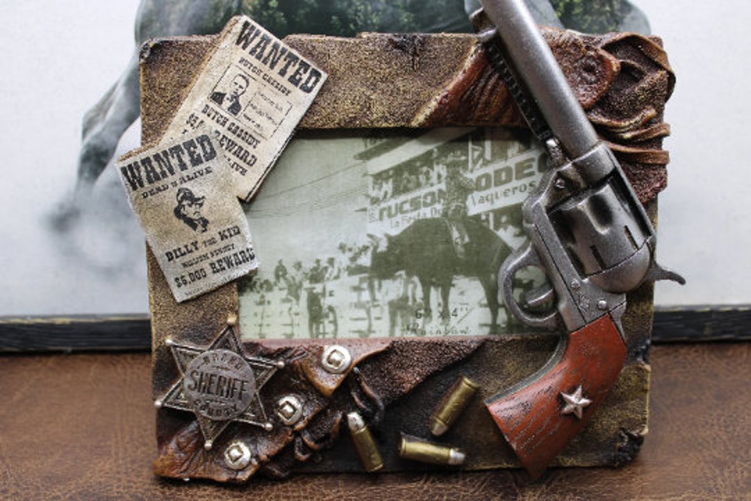 Western Wanted Poster Picture Frame Pistols Posters Marshal Etsy