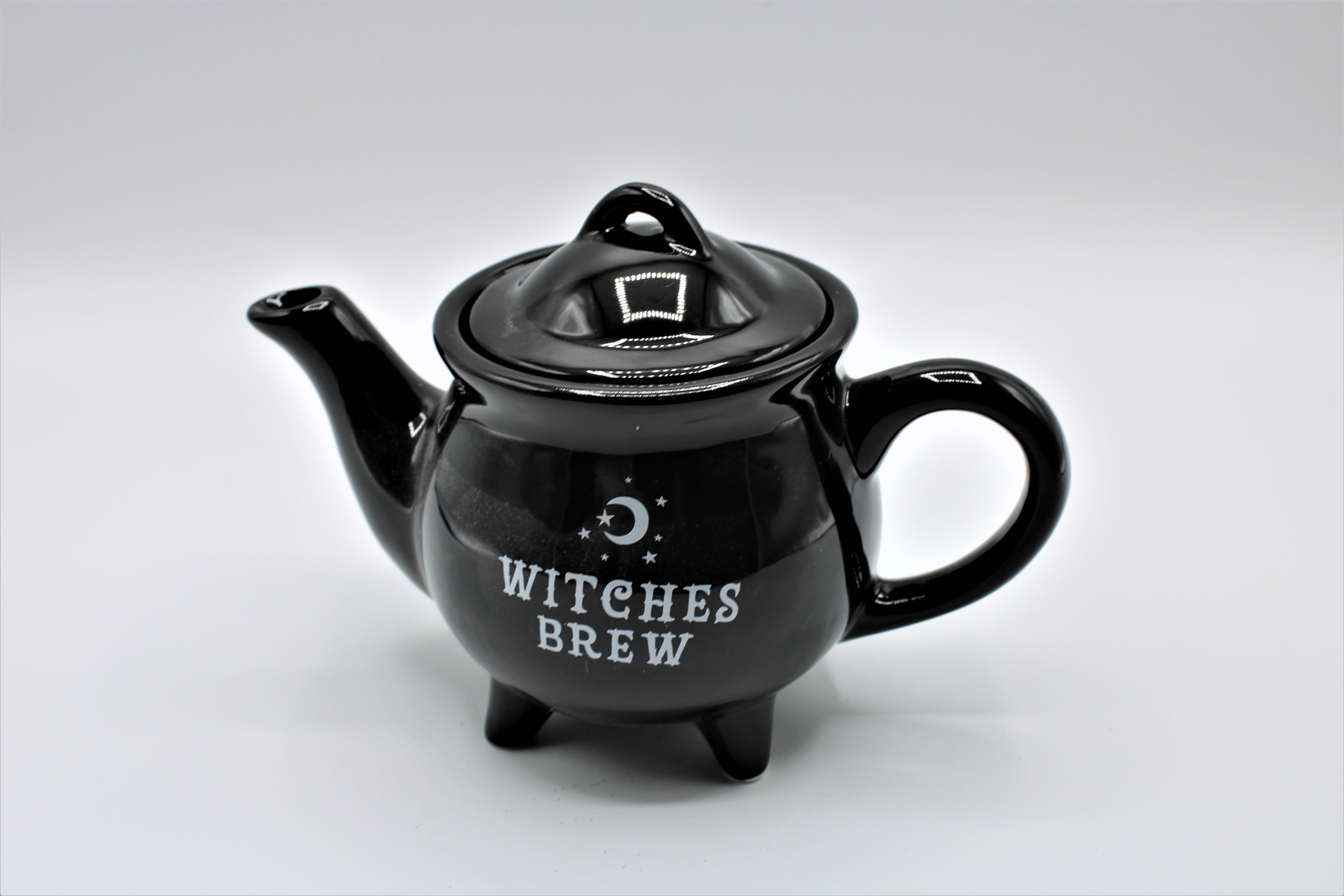 Witches Brew Crescent Moon Black Ceramic Tea Pot 18.6 Fl Oz Etsy