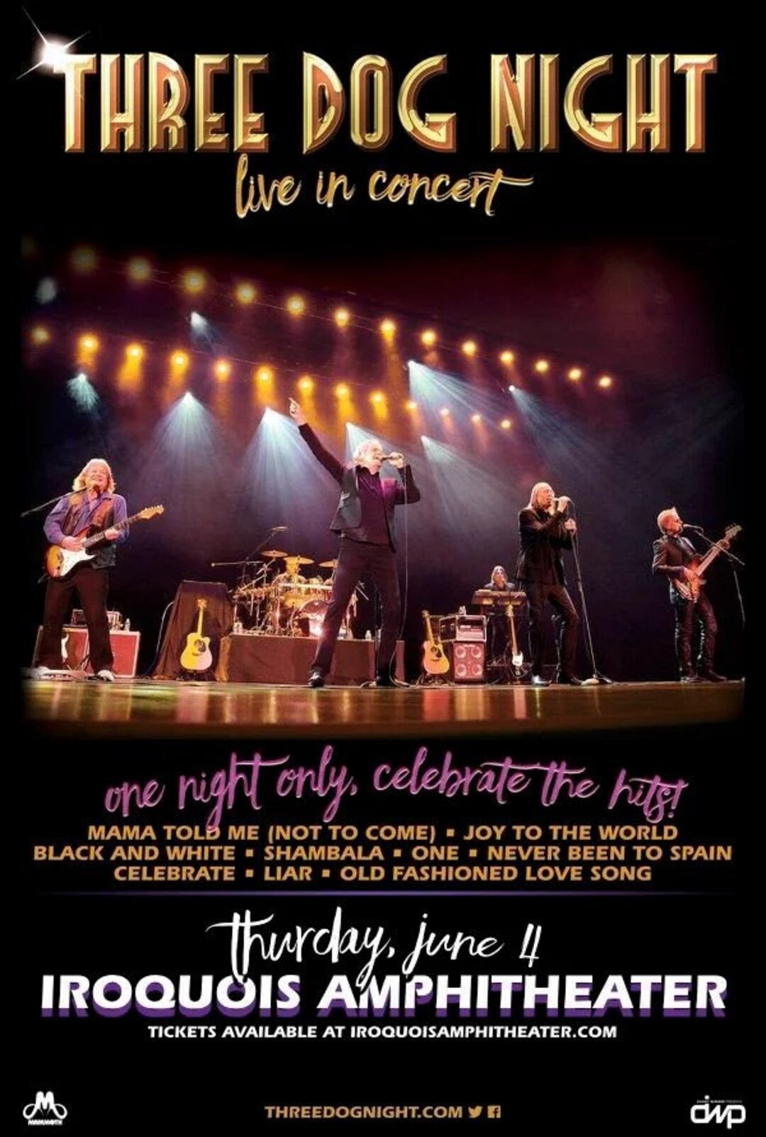 Three Dog Night Tour Concert Poster Print, Rock Wall Art Reproduction