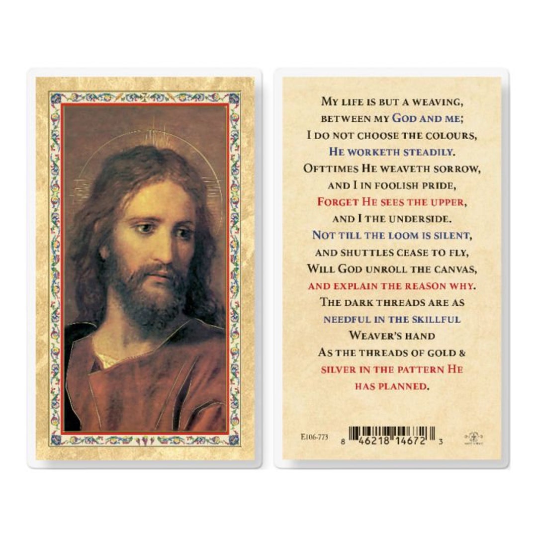 Jesus My Life is A Weaving Prayer Cards Hot Gold Stamped Etsy