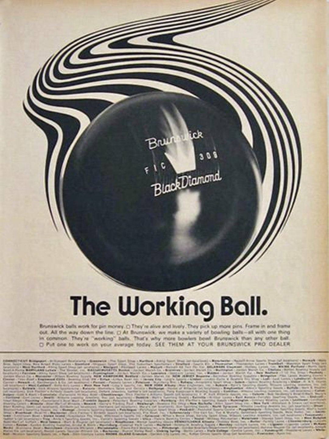 Vintage Bowling Ad Reproduction Framing Print Vintage Advertising Wall ...